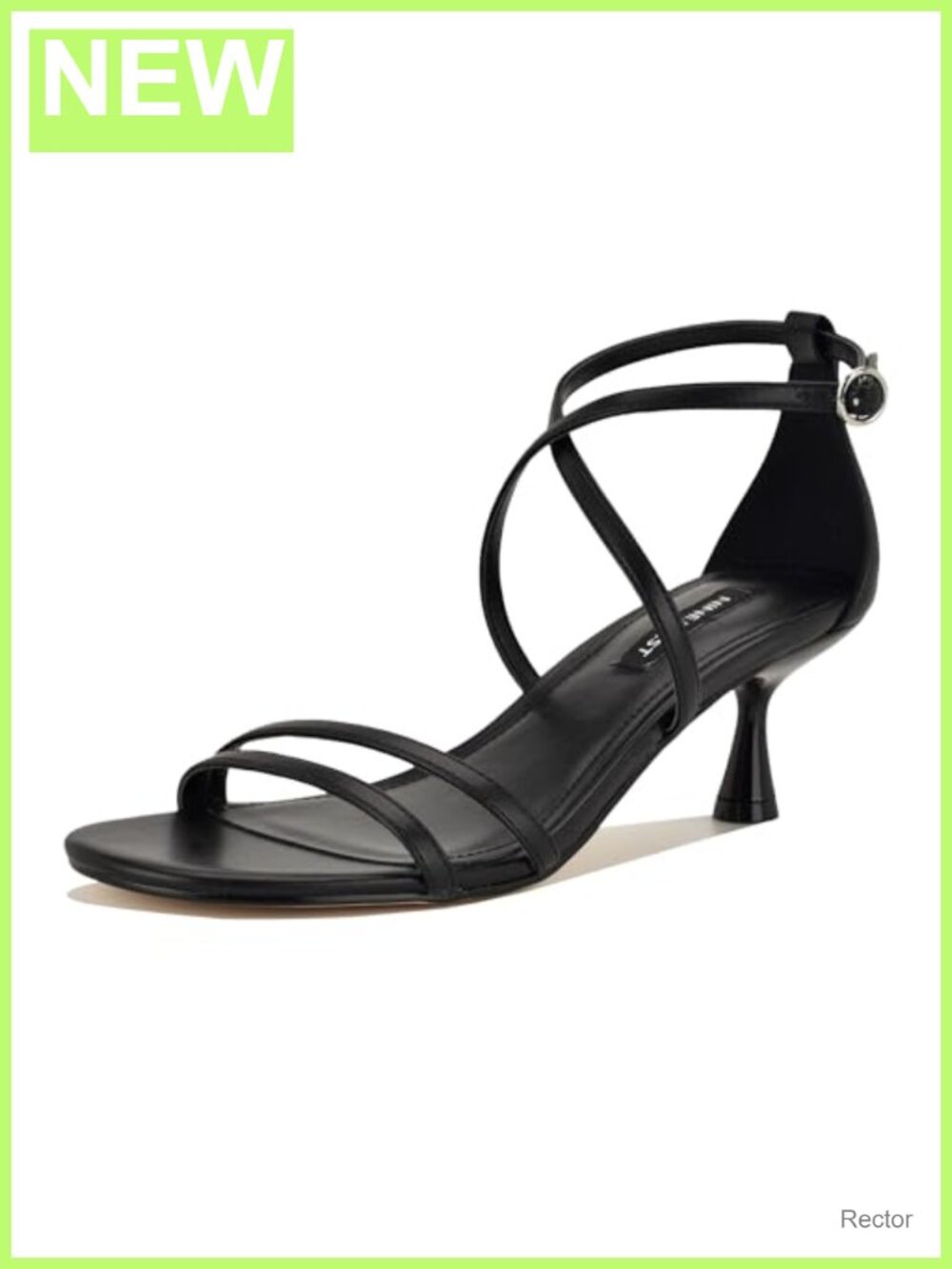 Nine West Jettie Strappy Kitten Heel Dress Sandals Faux Leather